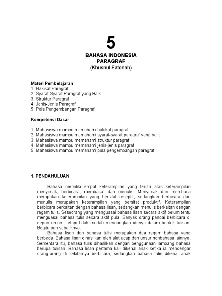 Syarat dan Struktur Paragraf Baik | PDF