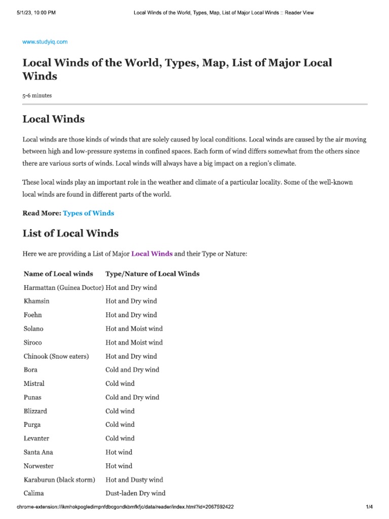Local Winds | PDF