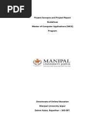 Revised - MCA Project Guidelines (Synopsis and Project Report) - V 2.0