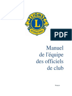 Lions Club Manuel de L'équipe Des Officiels