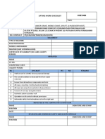 HSE-006 Lifting Work Checklist