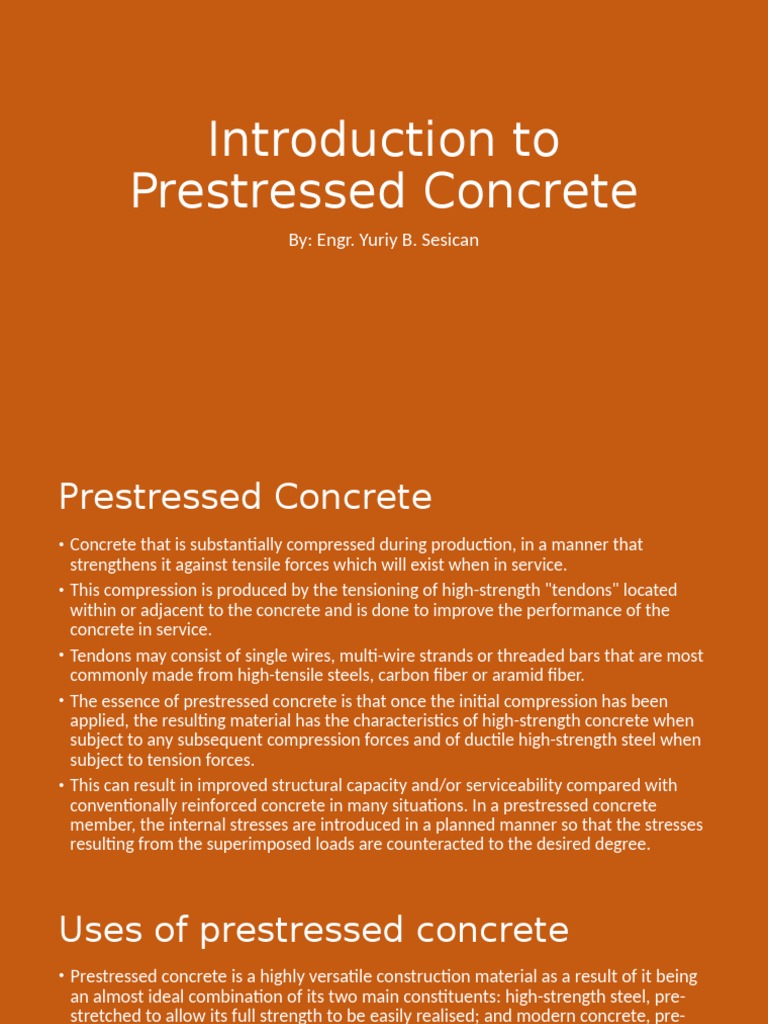 Introduction To Prestressed Concrete | PDF | Prestressed Concrete ...