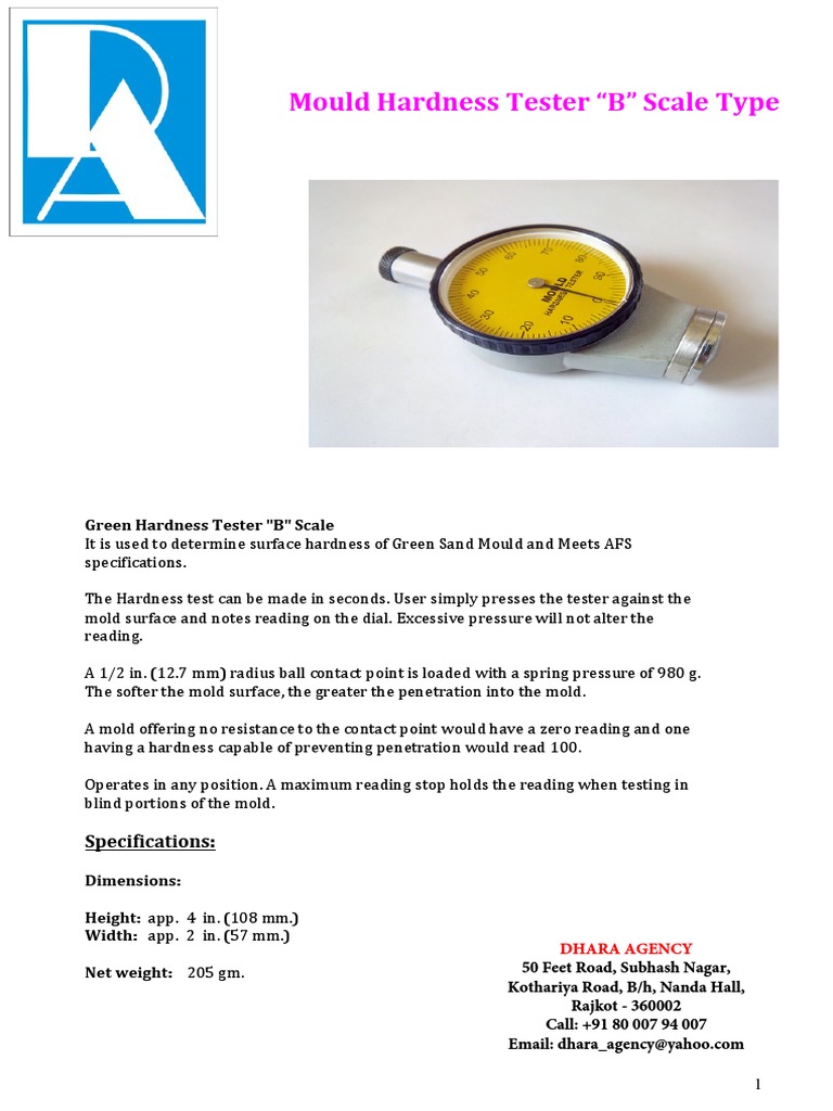 Mould Hardness Tester B Scale Overview | PDF