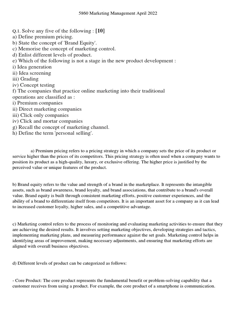 Marketing Management Concepts Explained | PDF | Brand | Marketing