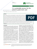 Bapat2014 - Development of a Sustainable Process for the Production of Polymer Grade Lactic Acid