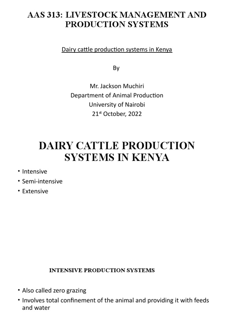 Dairy Cattle Production Systems 21st October, 2022 PDF Grazing