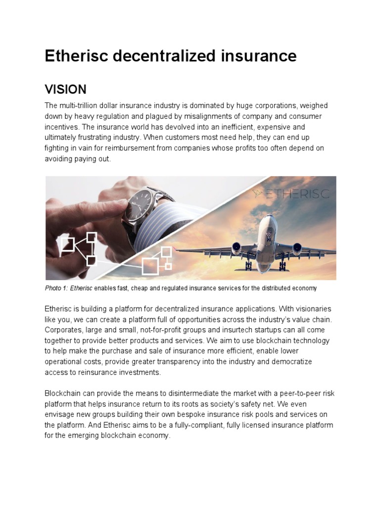 Decentralized Insurance Platform | PDF | Cryptocurrency | Insurance