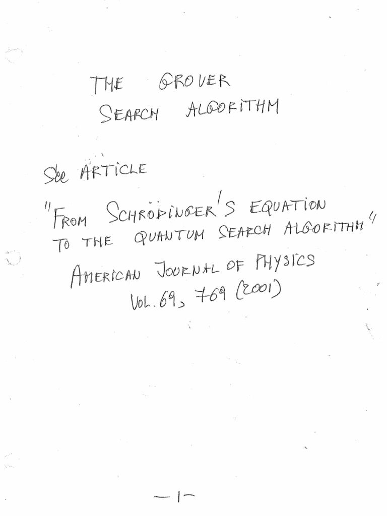 Grover algorithm Spring 2023 | PDF