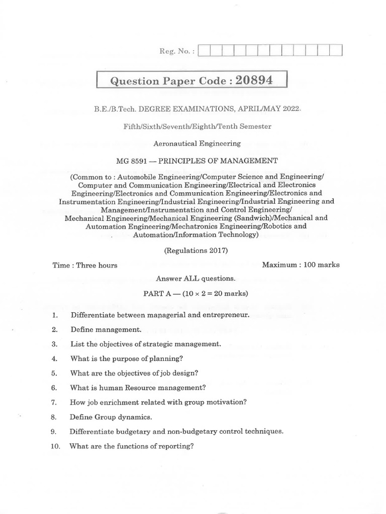 Mech-Am-2022-Mg 8591-Principles of Management-510210459-Mg 8591 | PDF