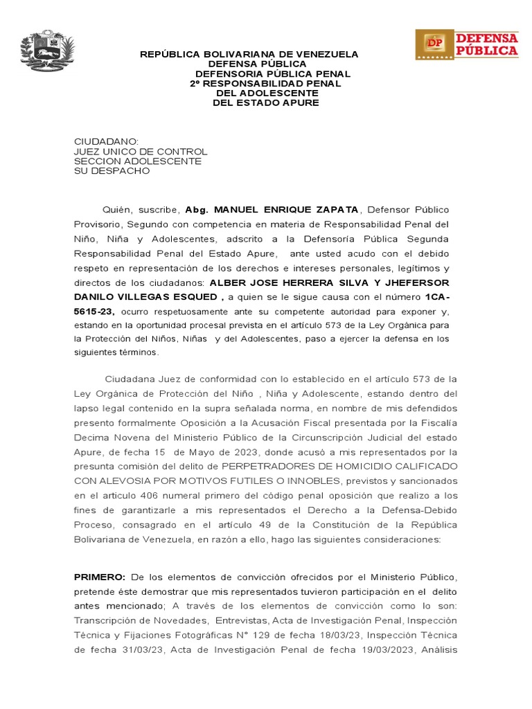 Contestacion 5615 | PDF | Debido al proceso | Fiscal