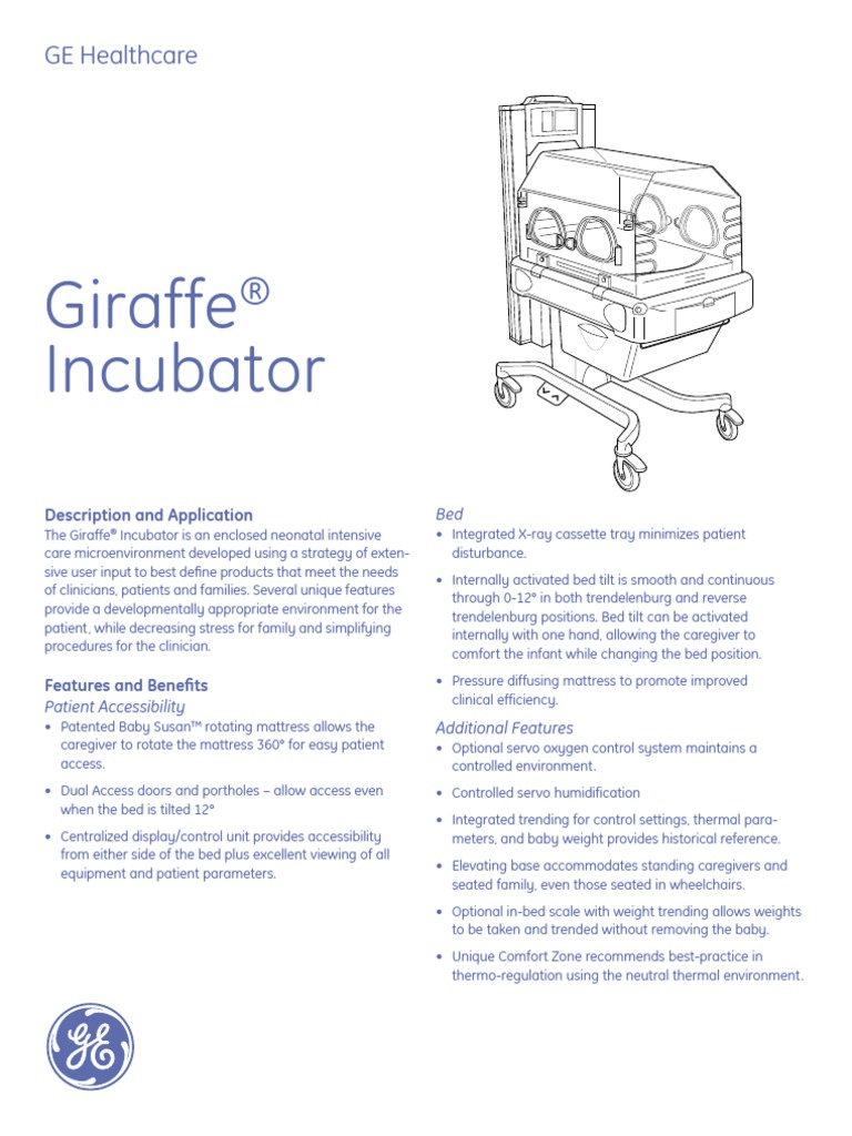 Giraffe Incubator GE Healthcare PDF Neonatal Intensive Care Unit