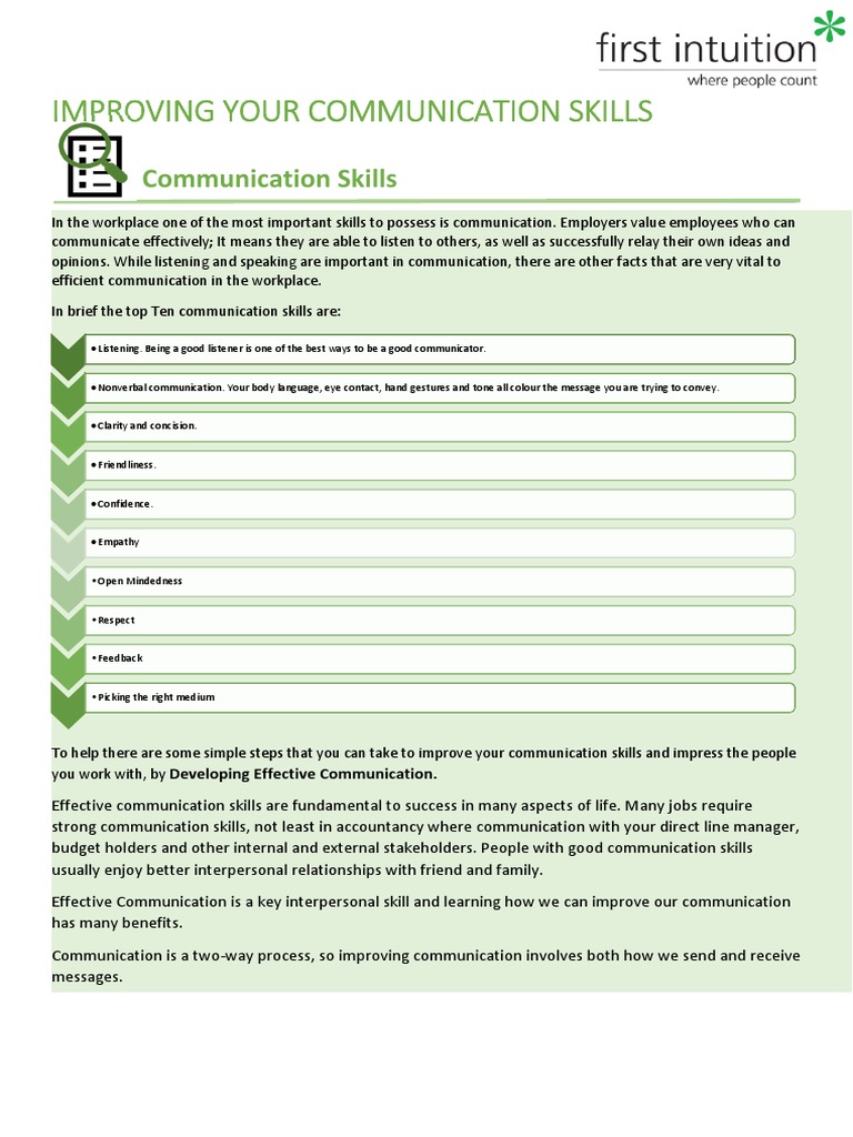 Communication Skills | PDF