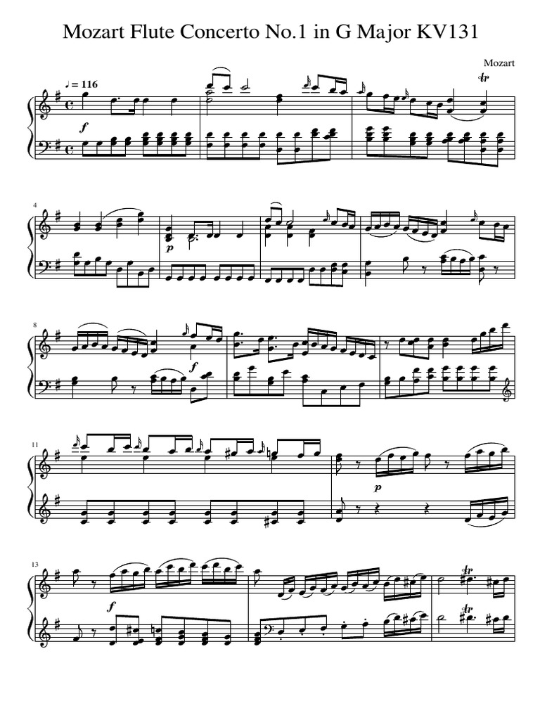 Mozart Flute Concerto No.1 in G Major Kv131 PDF