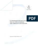 La Responsabilité Des Élus Locaux Pour Les Actes Ou Omissions Dans L'exercice de Leurs Fonctions (1998)