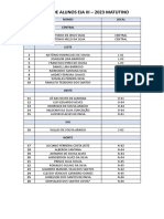 Lista de Alunos Eja III 2023