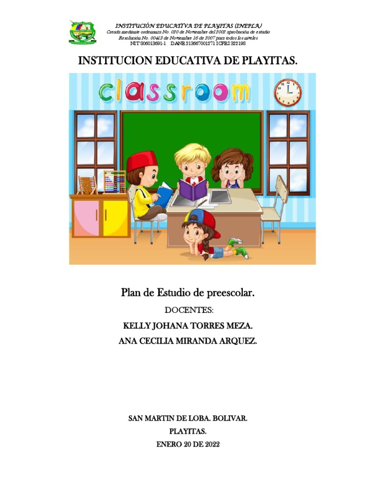 Plan de Estudios Preescolar INEPLA | PDF | Educación de la primera ...