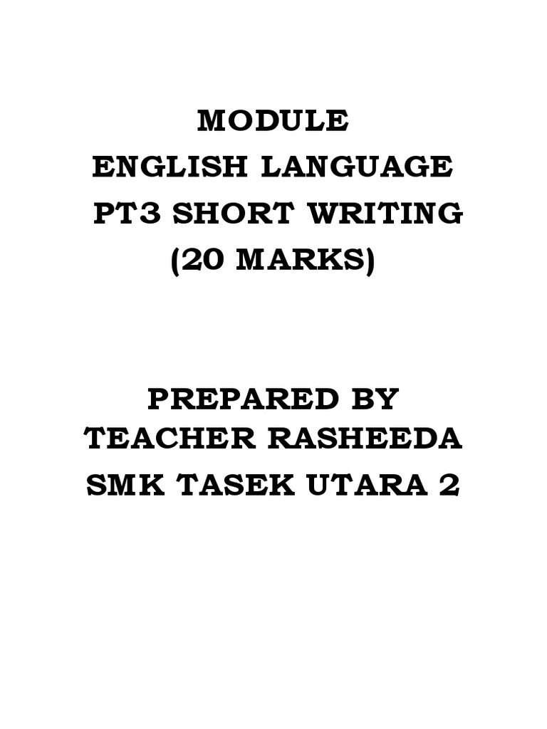 Pt3 Short Writing | PDF