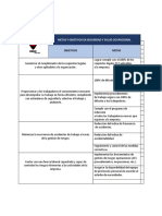 Metas y Objetivos en Seguridad y Salud Ocupacional PDF