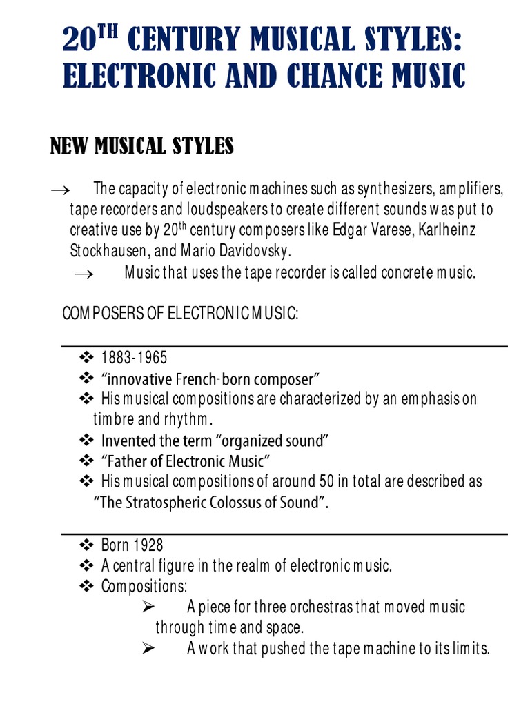 Electronic and Chance Music PDF