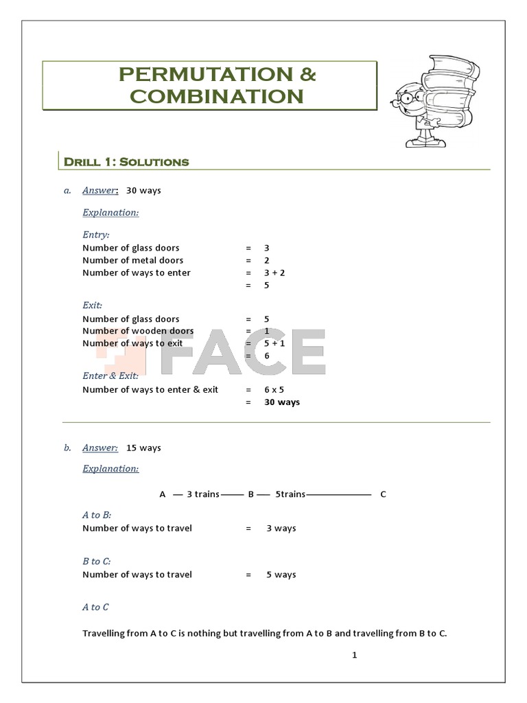 Permutation, Combination and Probability PDF