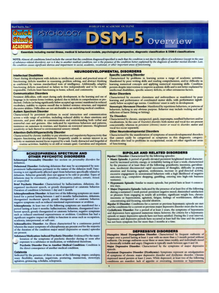 DSM 5 Overview | PDF