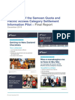 Evaluation of 2018 SQ and Pac Pre Departure Settlement Information Pilot Final Report 08-01-0