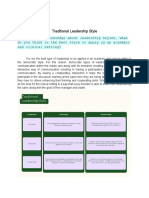 Traditional Leadership Style 
