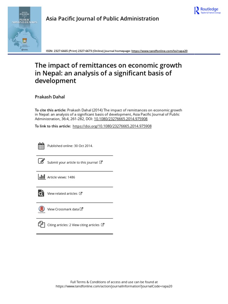 Remittances and Economic Growth in Nepal | PDF | Remittance | Economic ...