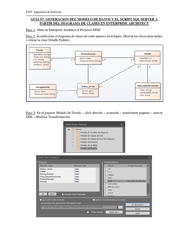 Diagrama de Clases en Enterprise Architect | PDF | Servidor SQL de ...