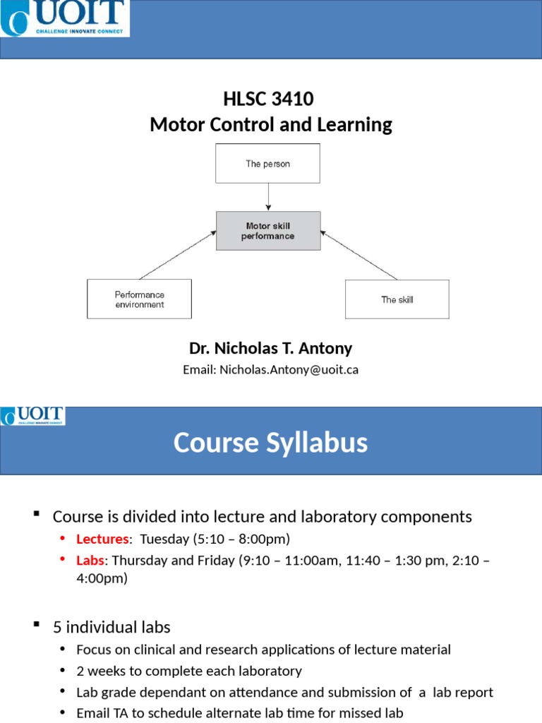 Lesson 1 Classification of Motor Skills PDF Motor Control