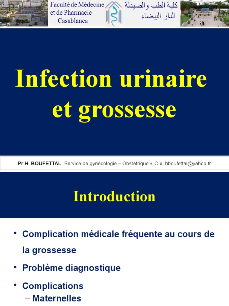 Infection Urinaire Et Grossesse Cours PDF Infection urinaire Appareil urinaire