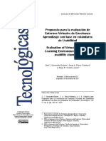 Propuesta para La Evaluación de Entornos Virtuales de Enseñanza Aprendizaje Con Base en Estándares de Usabilidad