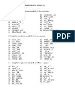 EXERCÍCIO DE ORTOGRAFIA