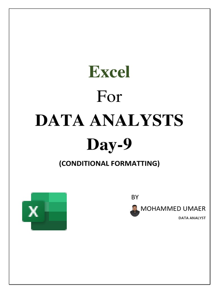 Introduction To Excel DATA ANALYSTS Day-09 | PDF | Microsoft Excel ...