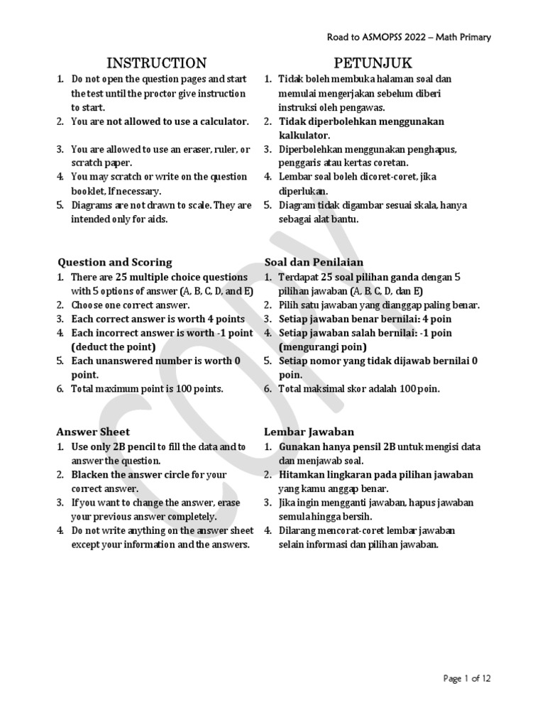 Soal Matematika ASMOPSS 2022 | PDF