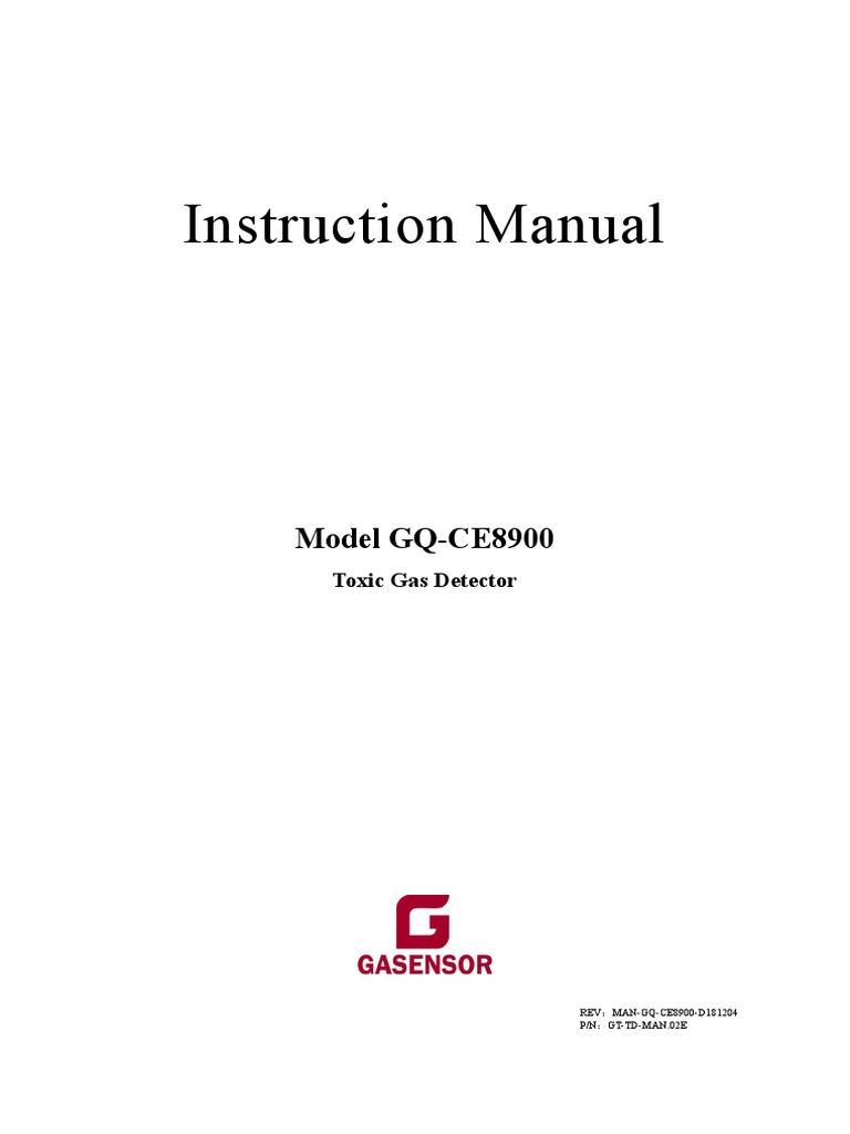 GQ-CE8900 Toxic Gas Detector Manual | PDF
