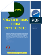 Solved Idioms From 1971 To 2015 - Updated