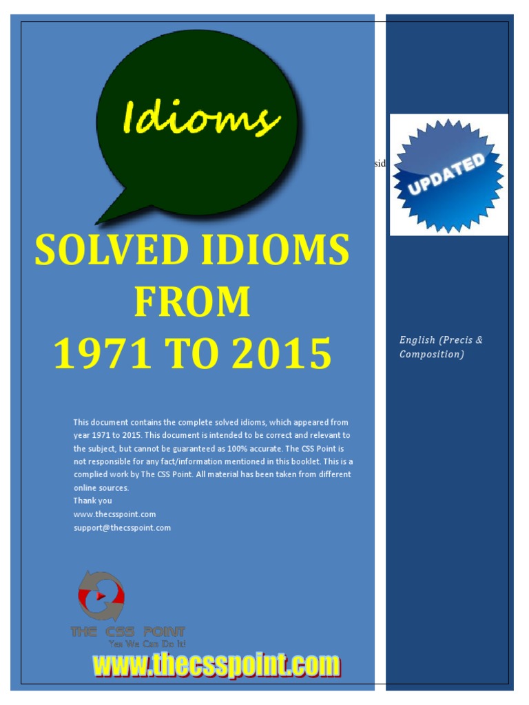 Solved Idioms From 1971 To 2015 - Updated | PDF
