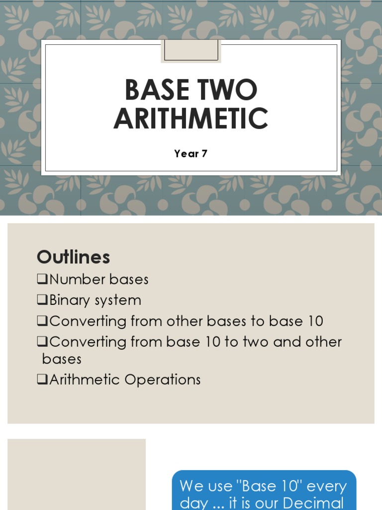 Base Two Arithmetic | PDF