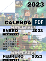 Calendario Mensual Minecraft