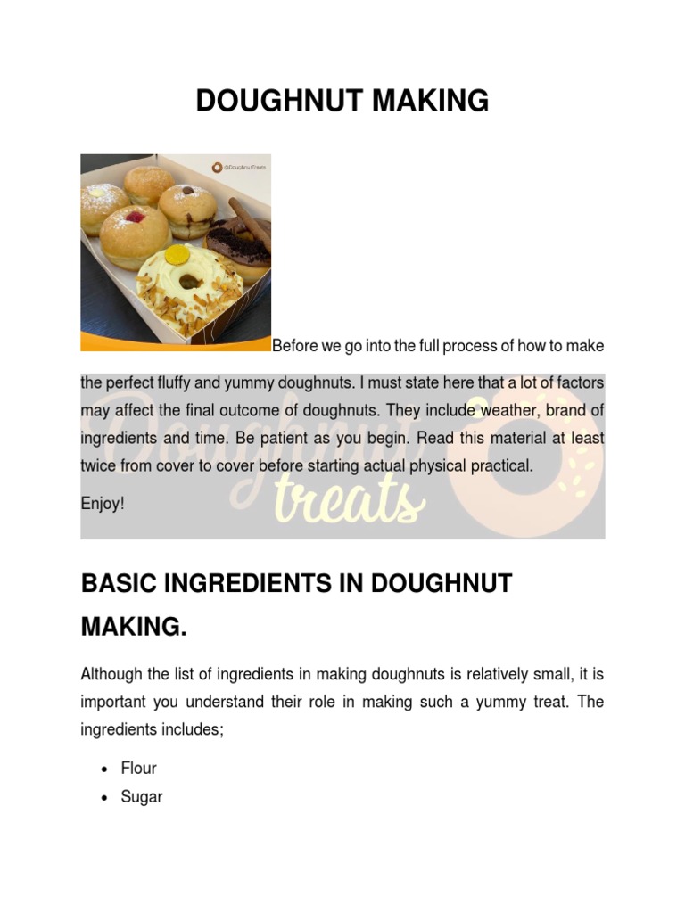 Doughnut Making | PDF | Doughnut | Dough