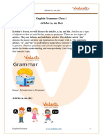 English Grammar Class 1 Articles (A, An, The) - Learn and Practice - Download Free PDF