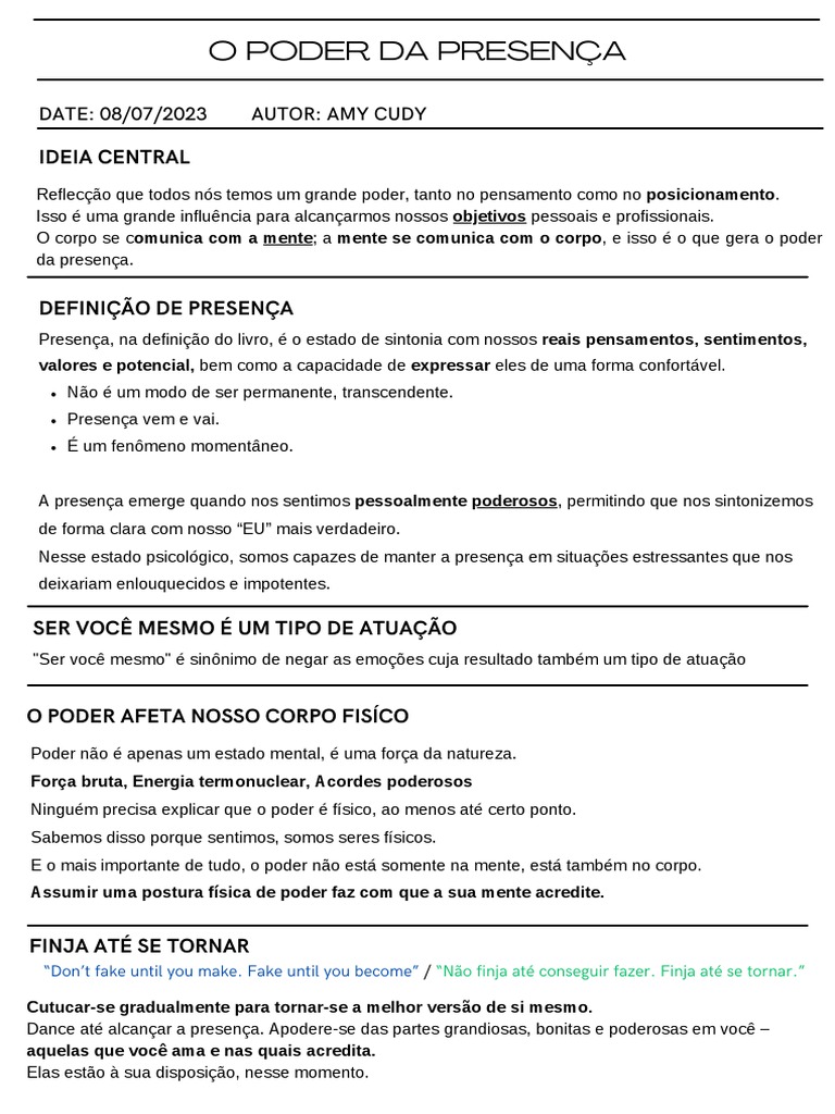 O Poder Da Presença | PDF
