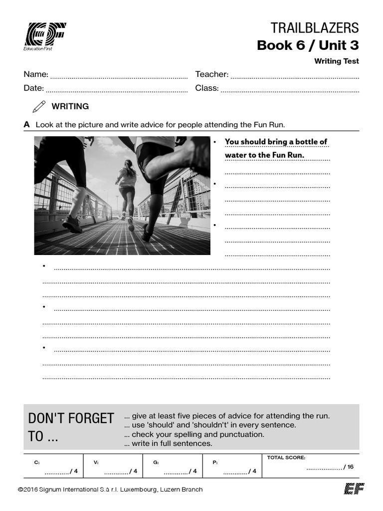 Fun Run Writing Test Guidelines | PDF