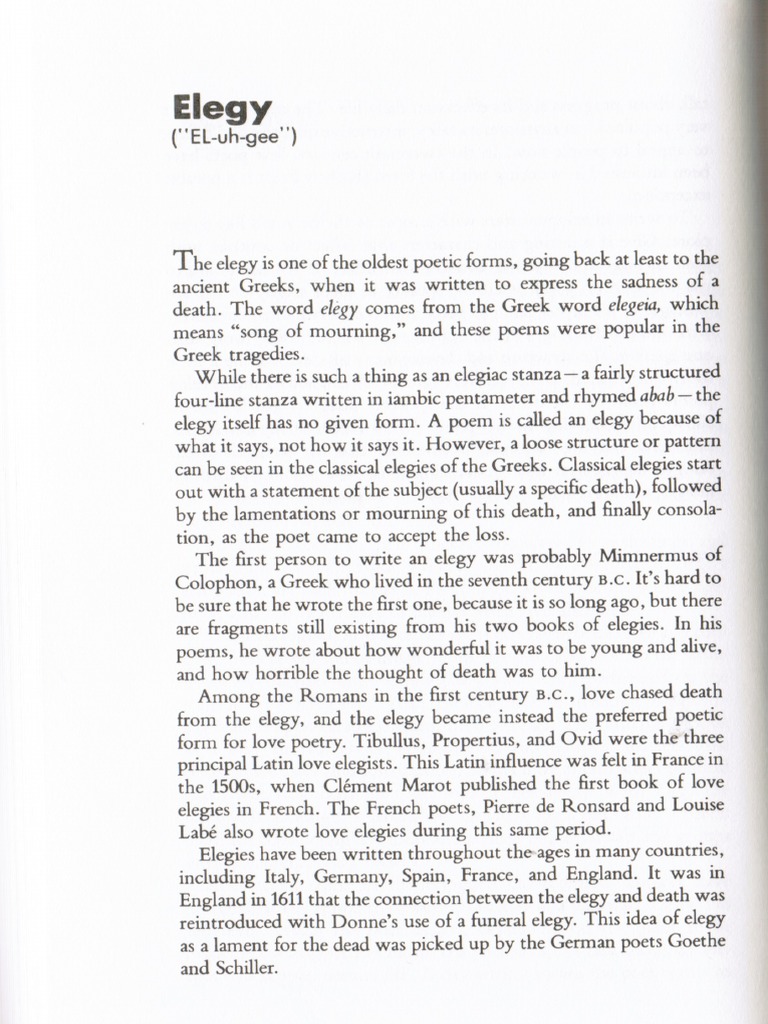 Elegy | PDF