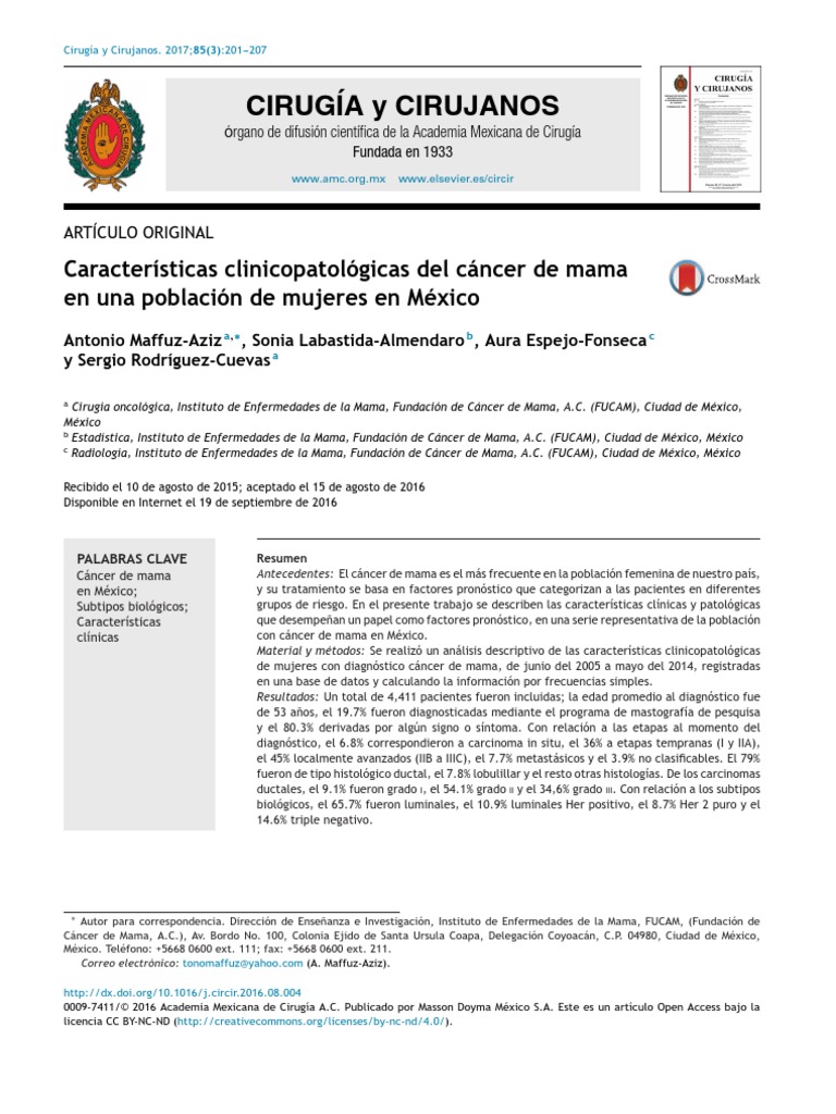 Cáncer de mama en mujeres mexicanas | PDF | Cáncer de mama ...