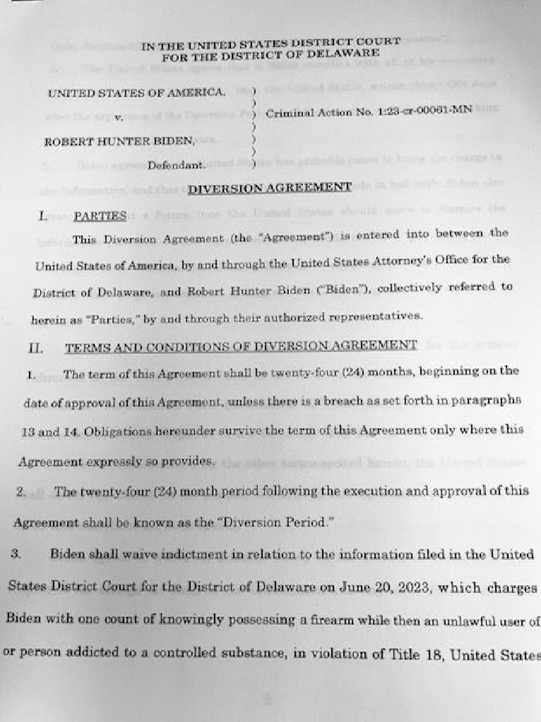 Hunter Biden Proposed Diversion Agreement PDF