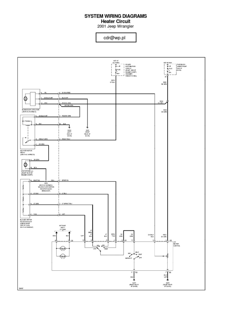 Jeep Wrangler TJ 2001 Wiring | PDF | Cars Of The United States |  Manufactured Goods