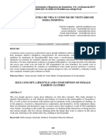 Revista de Administração e Negócios Da Amazônia - Autoconceito, Estilo de Vida e Consumo de Vestuário de Moda Feminina