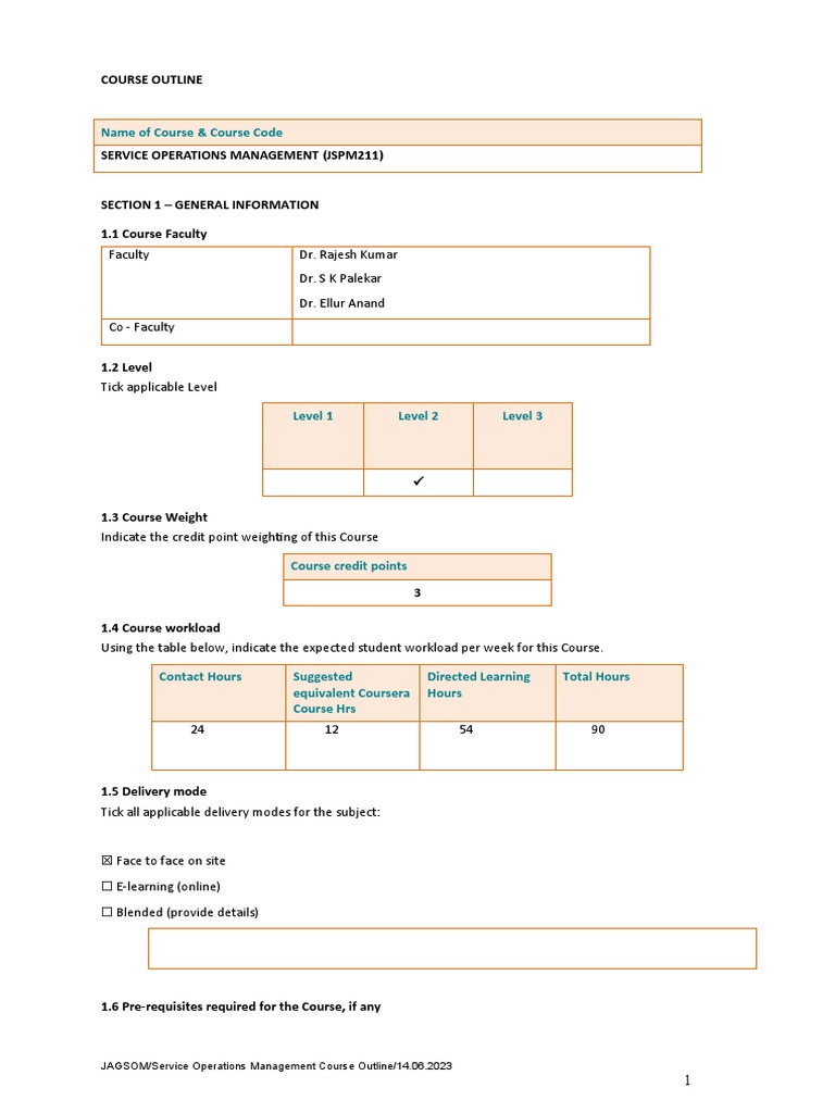 Service Operations Management Outline | PDF | Operations Management ...